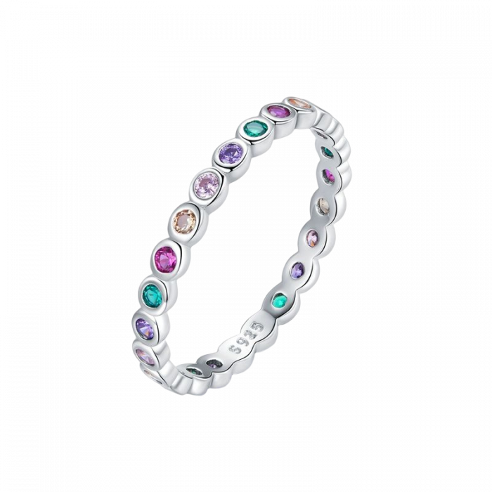 Inel argint cu zirconii colorate [1]