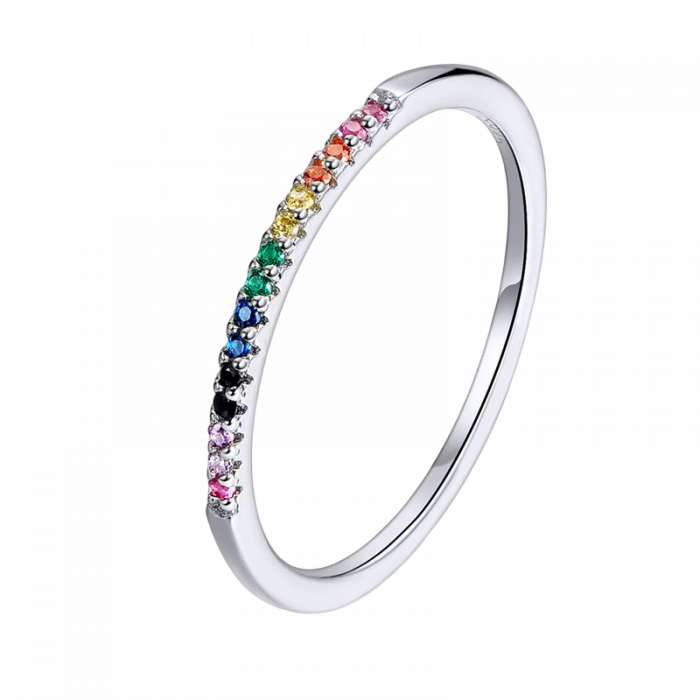 Inel argint cu zirconii colorate [1]