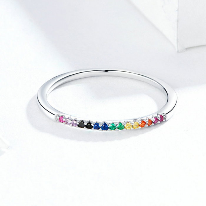 Inel argint cu zirconii colorate [7]