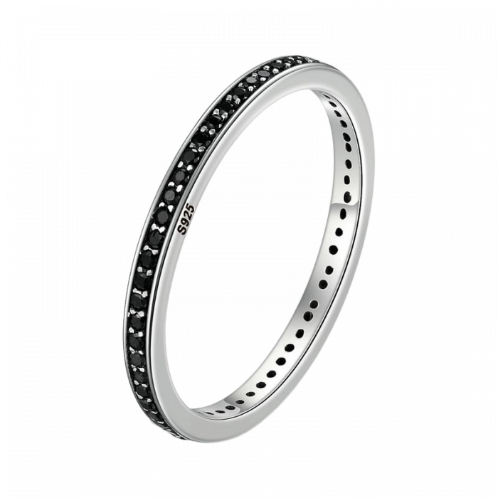 Inel argint cu zirconii negre [6]