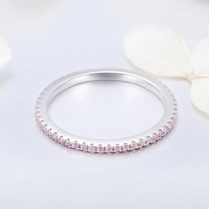 Inel argint cu zirconii roz [4]