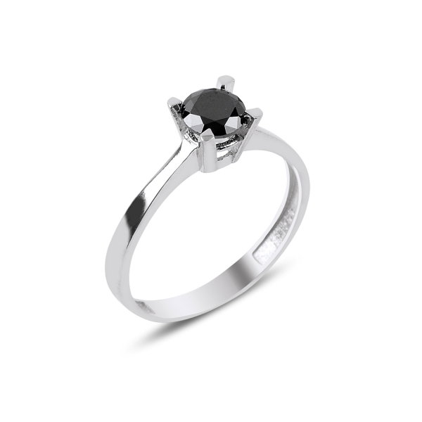 Inel elegant argint 925 cu zirconiu negru - Solitaire [1]