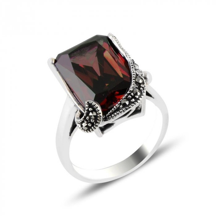 Inel argint cu zirconiu si marcasite [1]