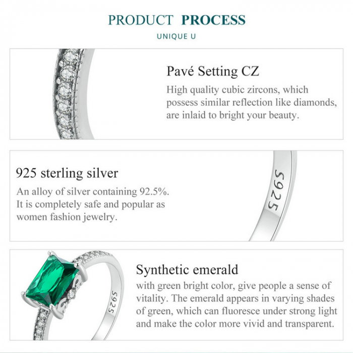 Inel argint cu zirconiu smarald [9]