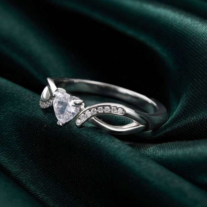 Inel argint elegant cu inimioara [8]