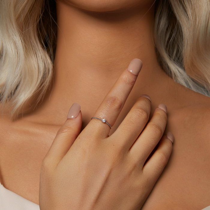 Inel argint elegant cu Moissanit [3]