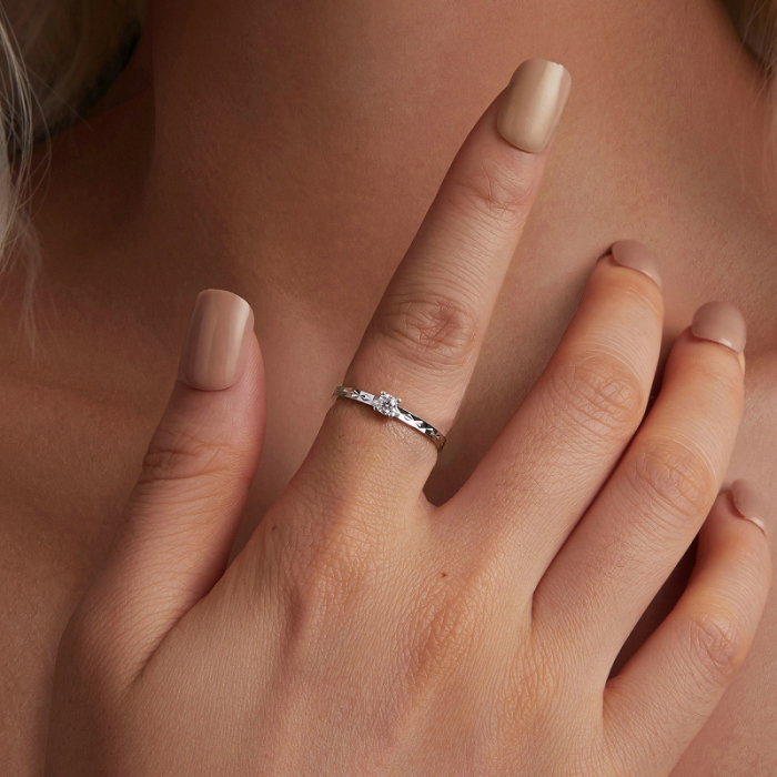 Inel argint elegant cu Moissanit [10]