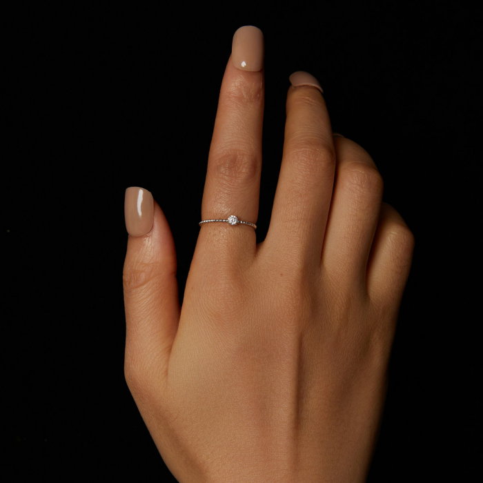 Inel argint elegant cu Moissanit [7]