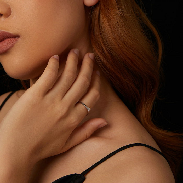 Inel argint elegant cu Moissanit [11]