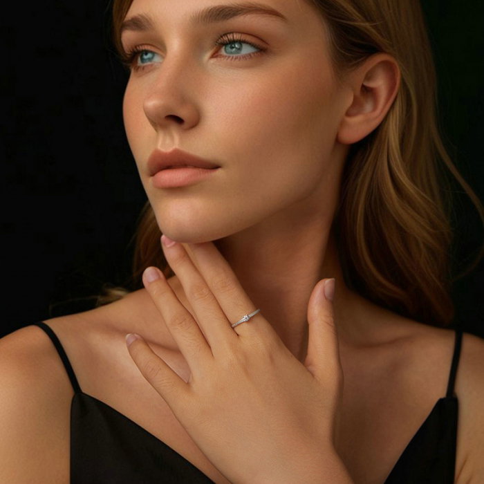 Inel argint elegant cu Moissanit [2]