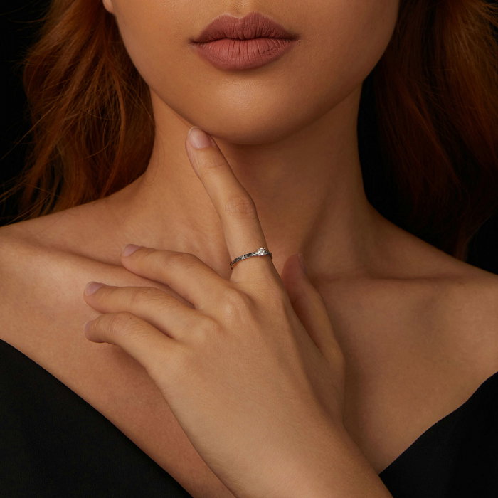 Inel argint elegant cu Moissanit [6]