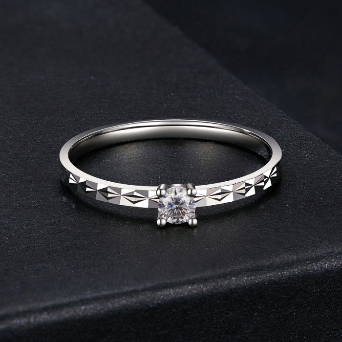 Inel argint elegant cu Moissanit [5]