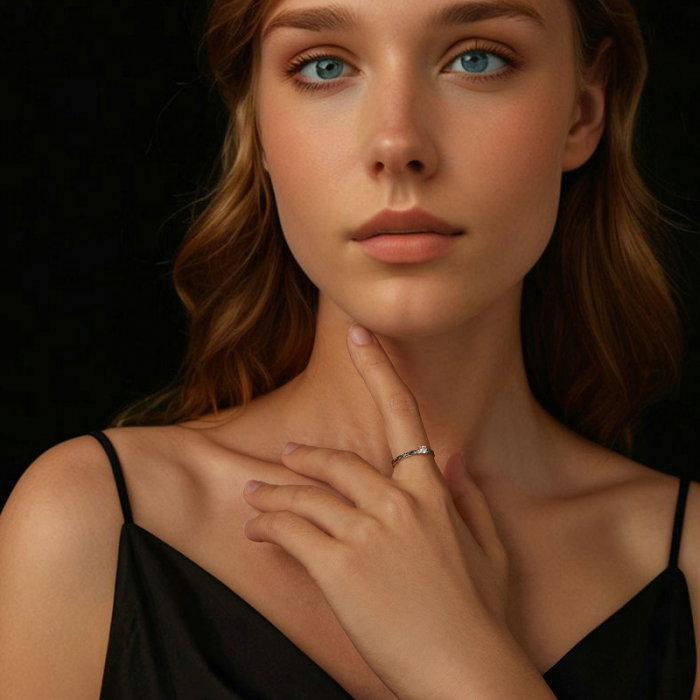 Inel argint elegant cu Moissanit [2]