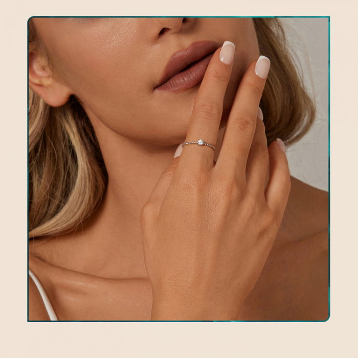 Inel argint elegant cu Moissanit [12]