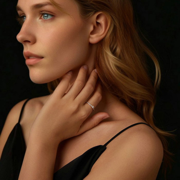 Inel argint elegant cu Moissanit [7]