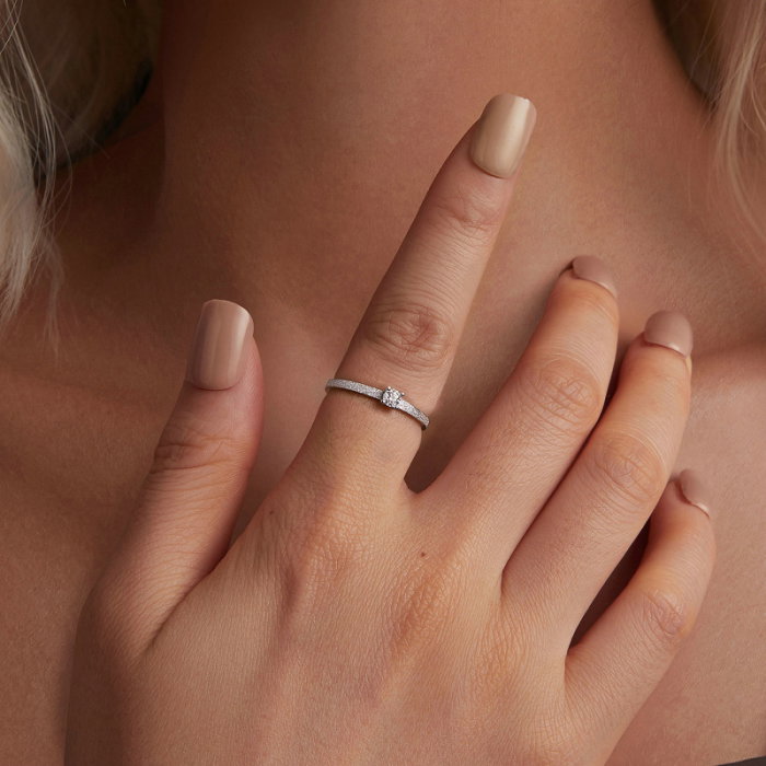 Inel argint elegant cu Moissanit [10]