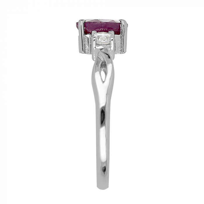 Inel argint elegant cu rubin si zirconiu alb - IVA0089 [5]