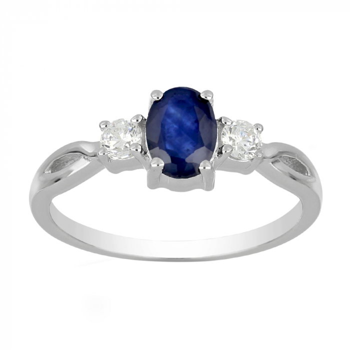 Inel argint elegant cu safir si zirconiu alb - IVA0086 [2]