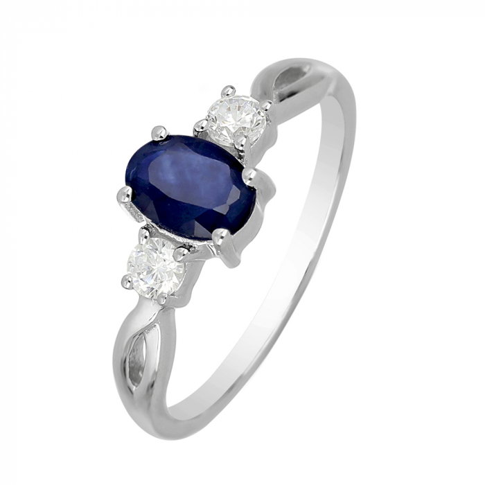Inel argint elegant cu safir si zirconiu alb - IVA0086 [1]