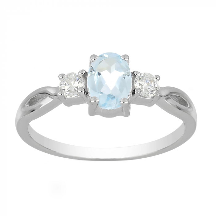 Inel argint elegant cu topaz si zirconiu alb - IVA0090 [3]