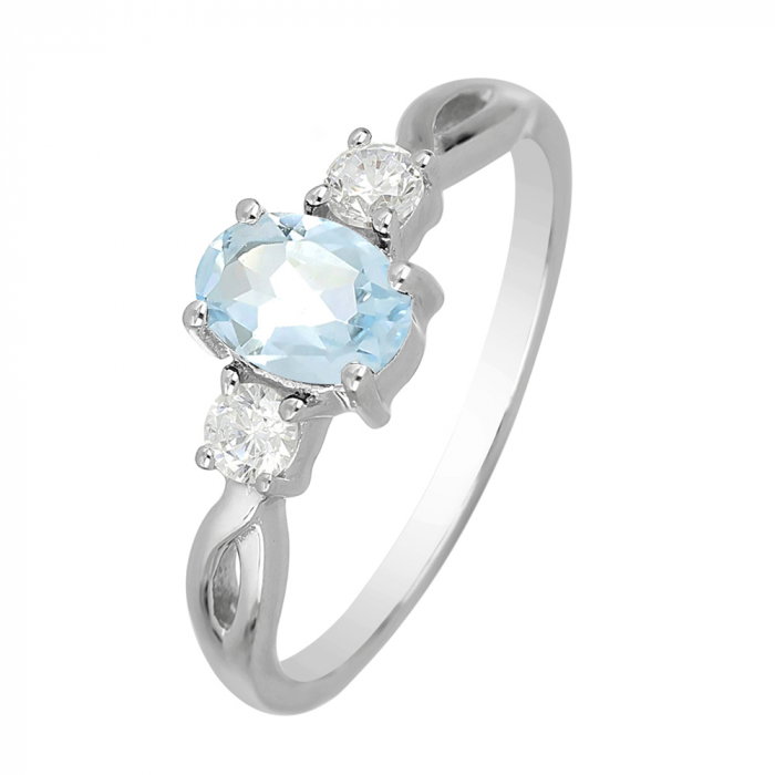 Inel argint elegant cu topaz si zirconiu alb - IVA0090 [1]