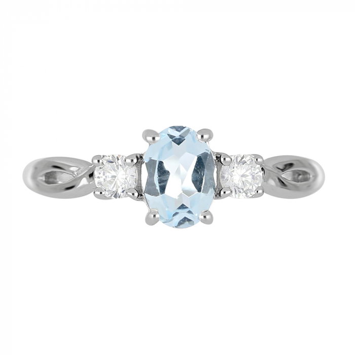 Inel argint elegant cu topaz si zirconiu alb - IVA0090 [4]