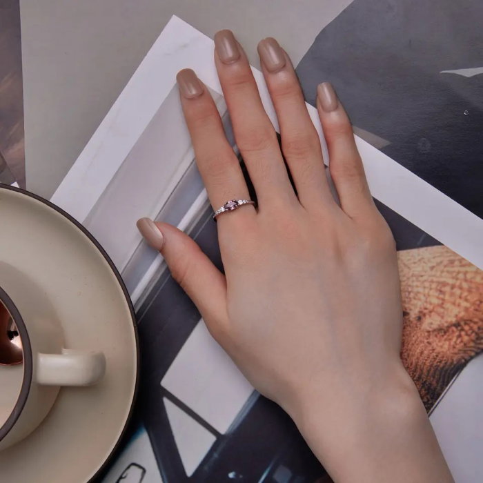 Inel argint elegant cu zirconii [2]