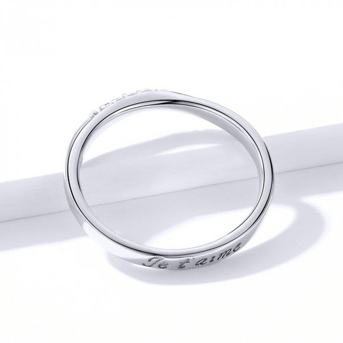 Inel argint elegant cu zirconii je t'aime [2]