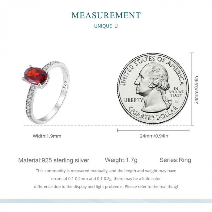 Inel argint elegant cu zirconiu granat [11]