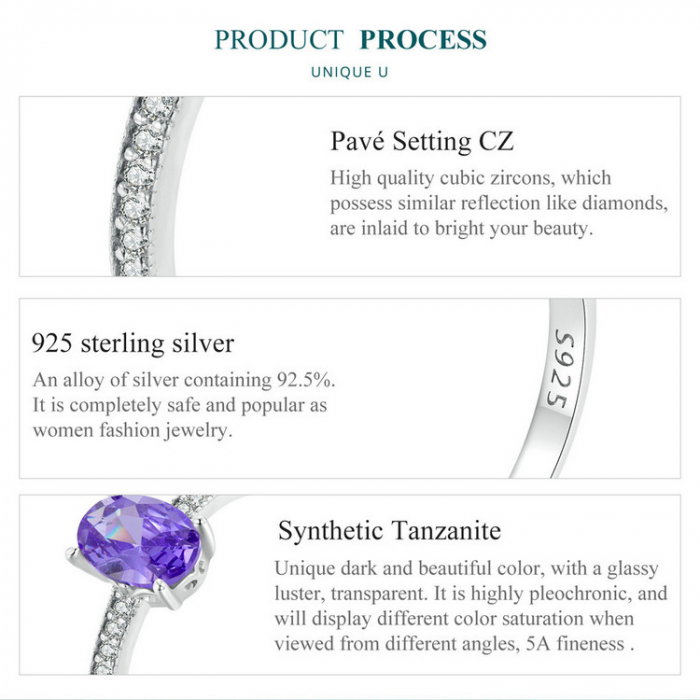 Inel argint elegant cu zirconiu tanzanit [9]