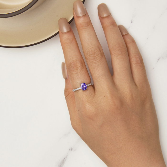 Inel argint elegant cu zirconiu tanzanit [7]