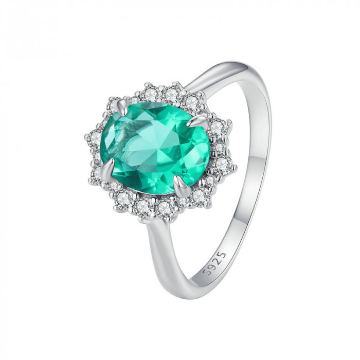 Inel argint elegant cu zirconiu turcoaz [8]