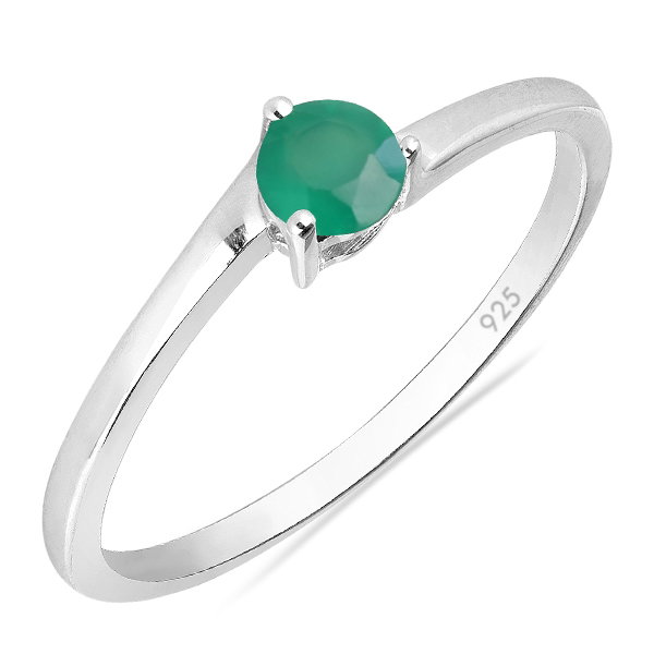 Inel argint Elinor, 925, cu agat verde - IVA0026 [1]