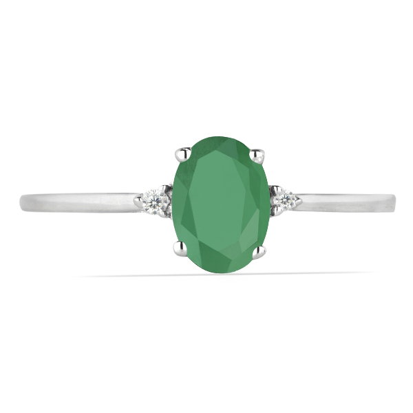 Inel argint Elisabeta, 925, cu agat verde si zirconiu alb - IVA0050 [2]