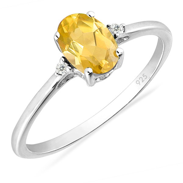 Inel argint Elisabeta, 925, cu citrina si zirconiu alb - IVA0045 [1]
