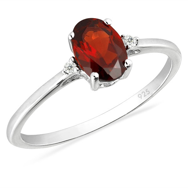 Inel argint Elisabeta, 925, cu granat si zirconiu alb - IVA0044 [1]