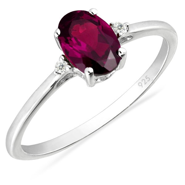 Inel argint Elisabeta, 925, cu rodolit si zirconiu alb - IVA0043 [1]