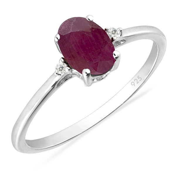 Inel argint Elisabeta, 925, cu rubin si zirconiu alb - IVA0047 [1]