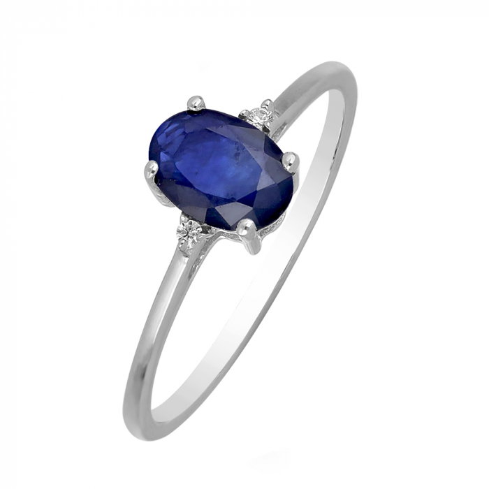 Inel argint Elisabeta, 925, cu safir si zirconiu alb - IVA0123 [1]