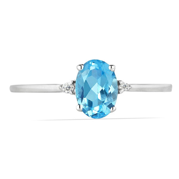 Inel argint Elisabeta, 925, cu topaz albastru elvetian si zirconiu alb - IVA0051 [2]