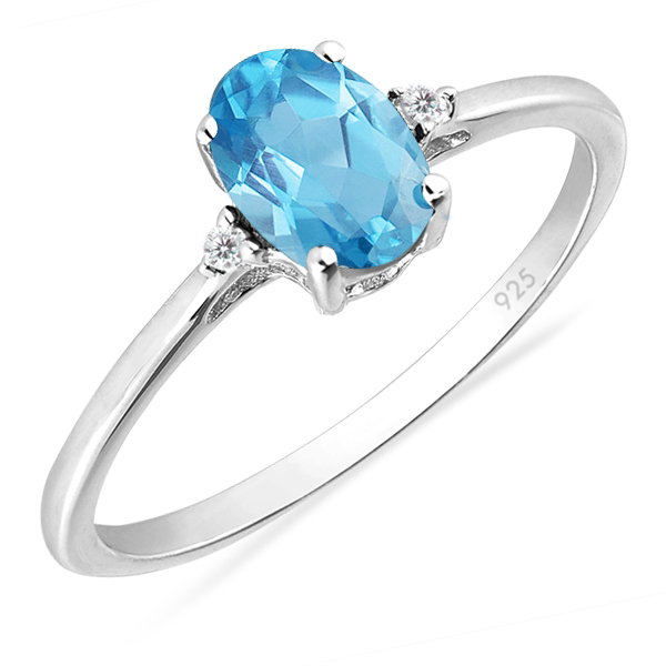 Inel argint Elisabeta, 925, cu topaz albastru elvetian si zirconiu alb - IVA0051 [1]