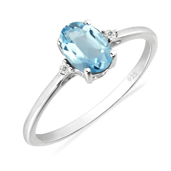 Inel argint Elisabeta, 925, cu topaz cer albastru si zirconiu alb - IVA0049 [1]