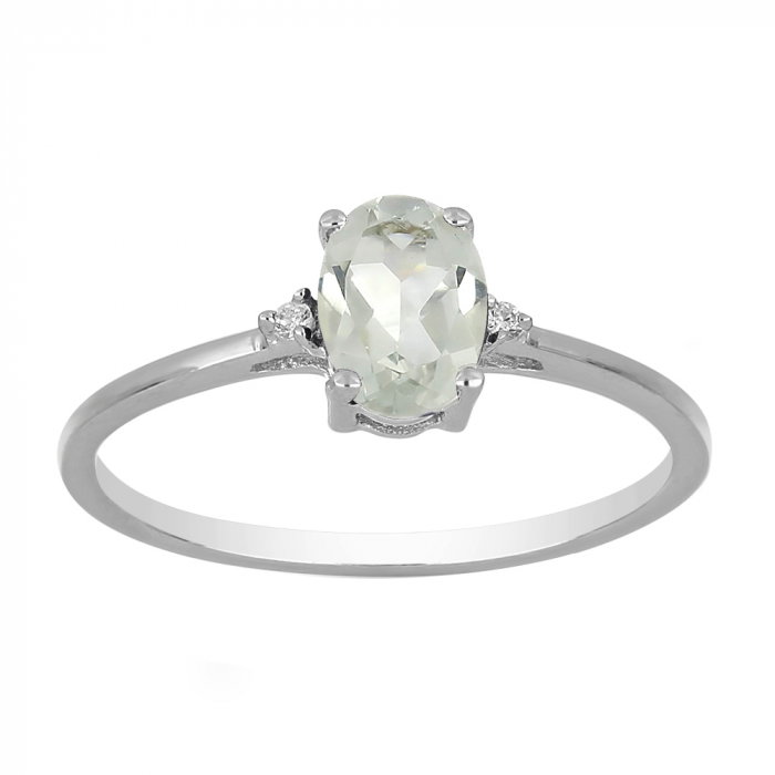 Inel argint Elisabeta cu ametist verde si zirconiu alb - IVA0124 [2]