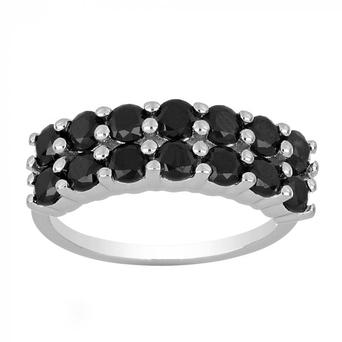 Inel argint Eternity cu 2 randuri de pietre Onix - IVA0101 [2]