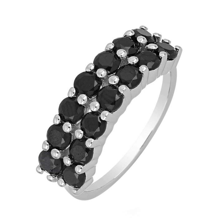 Inel argint Eternity cu 2 randuri de pietre Onix - IVA0101 [1]