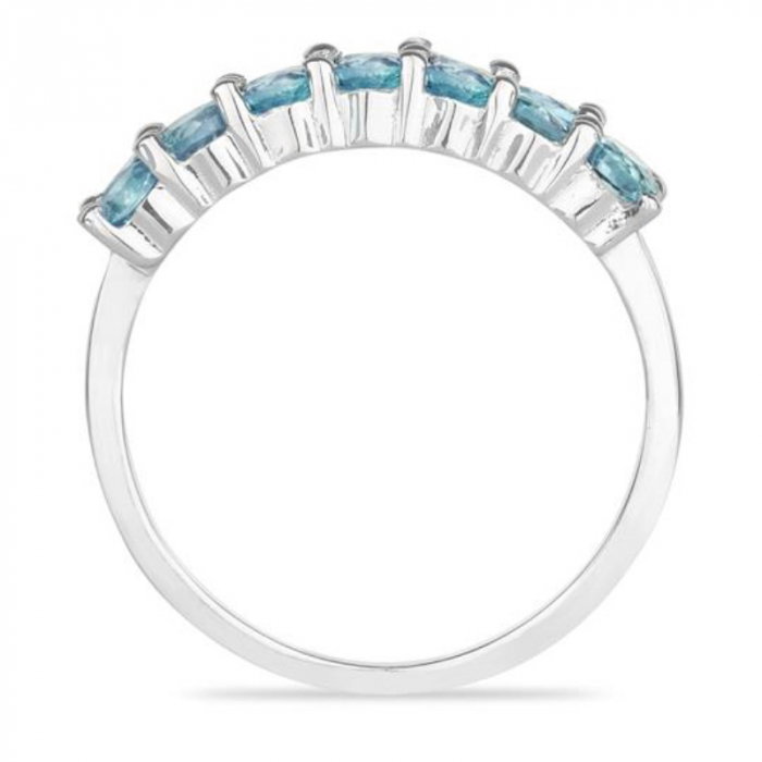 Inel argint Eternity cu 2 randuri de pietre topaz cer albastru - IVA0103 [8]