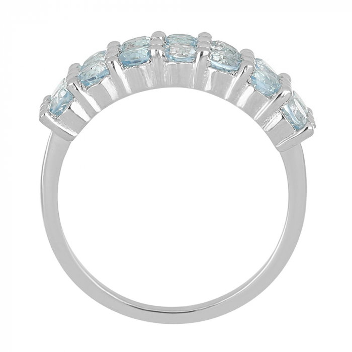 Inel argint Eternity cu 2 randuri de pietre topaz cer albastru - IVA0103 [4]