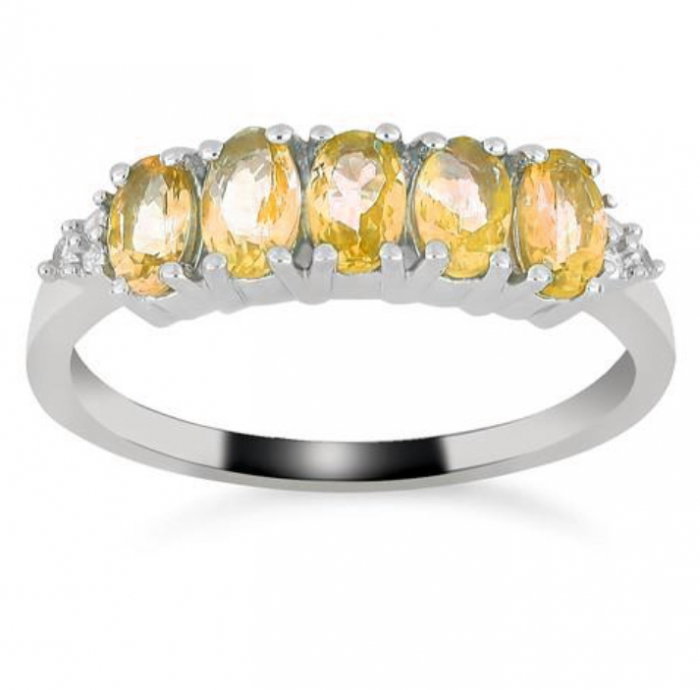 Inel argint eternity cu 5 pietre de citrin - IVA0097 [6]