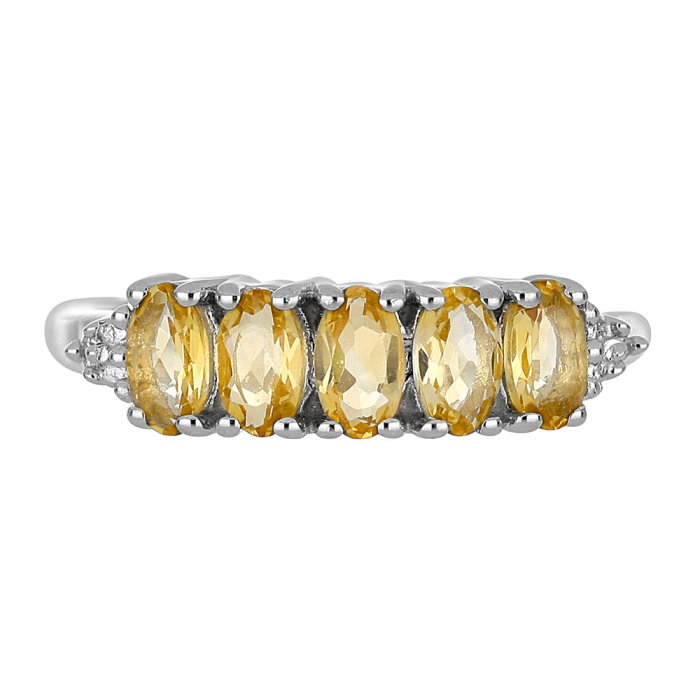 Inel argint eternity cu 5 pietre de citrin - IVA0097 [3]