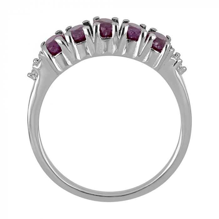 Inel argint eternity cu 5 pietre de rubin - IVA0099 [4]
